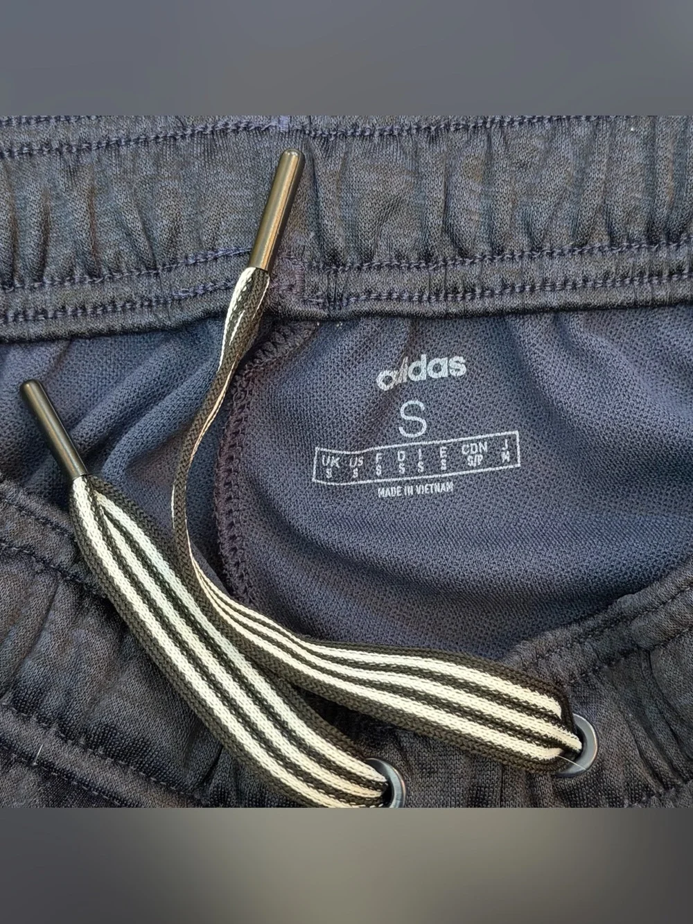 adidas‎ Navy Tapered Athletic Womens Unisex S Athleisure Lounge Blue Drawstring